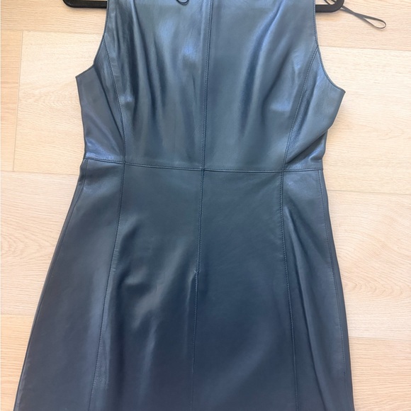 100% LEATHER SHORT DRESS ZW COLLECTION - Picture 2 of 5
